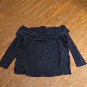 Lane Bryant Off-the-Shoulder Navy Sweater